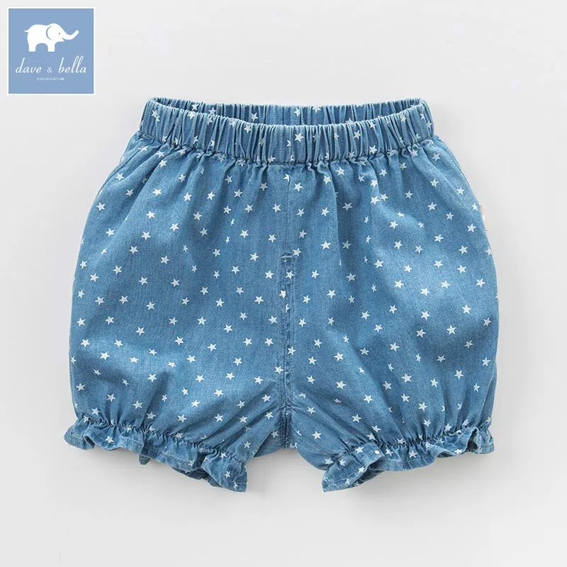DB8172 dave bella summer shorts baby girls stars print pants infant toddler clothing children boutique clothes bloomers | Мать и ребенок