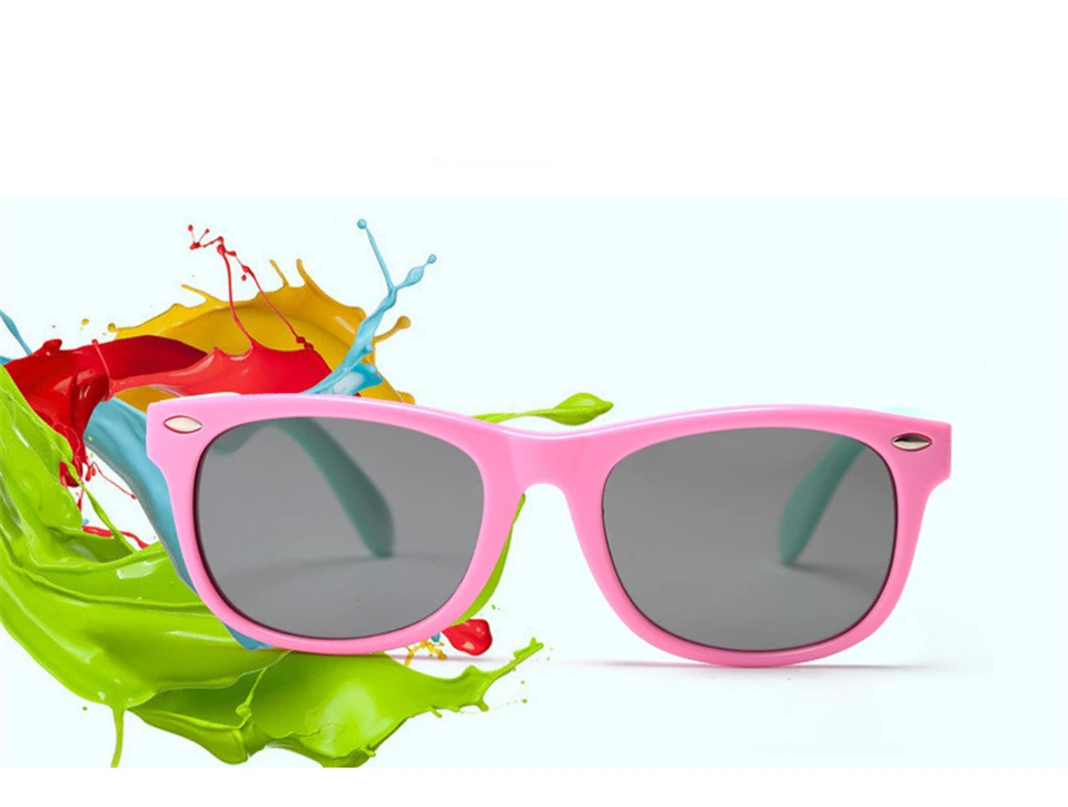 ALIKIAI Girls Sunglasses Kids Sun glasses Children Glasses Polarized Lenses Girls Boys Silicone UV400 Child Mirror Baby Eyewear (4)