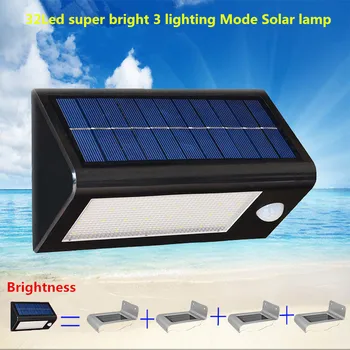 32 led solar powered 3.5W Waterproof led wall light 3 Lighting Mode Outdoor Garden courtyard Path Motion Sensor PIR street Light
32 led solar powered 3.5W Waterproof led wall light 3 Lighting Mode Outdoor Garden courtyard Path Motion Sensor PIR street Light