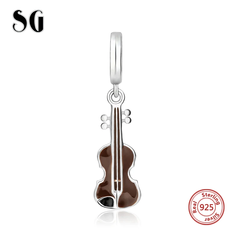SG new arrival diy design violin charms with brown enamel 925 silver pendant beads fit original pandora bracelet jewelry gifts
SG new arrival diy design violin charms with brown enamel 925 silver pendant beads fit original pandora bracelet jewelry gifts