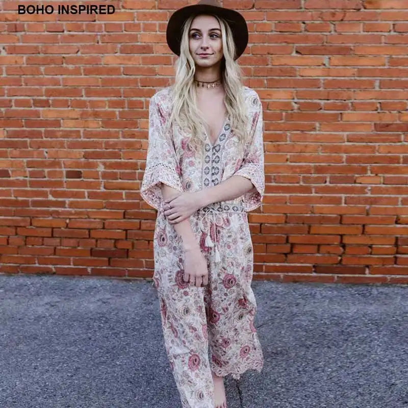 BOHO INSPIRED jumpsuit summer floral print rayon V-neck tassel tied side slits rompers womens open back chic one piece 2019
BOHO INSPIRED jumpsuit summer floral print rayon V-neck tassel tied side slits rompers womens open back chic one piece 2019