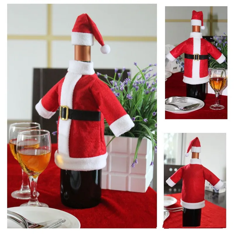 2pcs/ Set Christmas Decoration Red Wine Bottle Covers Clothes With Hats For Home Christmas Dinner Party Or Gift Free Shipping
2pcs/ Set Christmas Decoration Red Wine Bottle Covers Clothes With Hats For Home Christmas Dinner Party Or Gift Free Shipping