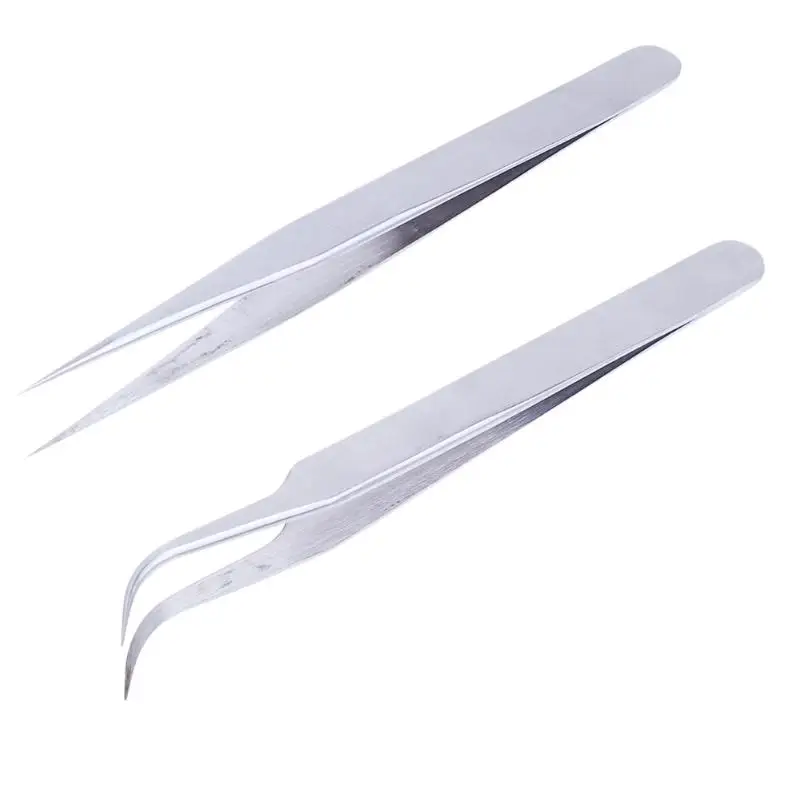 

Professional Straight/Curve Tweezers for Eyelash Stainless Steel Tip Hair Remover 3D Extension Eyebrow Tweezer Makeup Tool