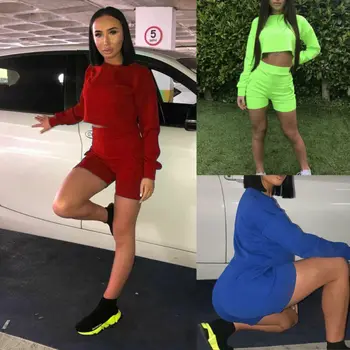 HIRIGIN 2Pcs Summer Women Tracksuit Sweatshirts& Casual Shorts Jogging Lady Active Workout Suit
HIRIGIN 2Pcs Summer Women Tracksuit Sweatshirts& Casual Shorts Jogging Lady Active Workout Suit