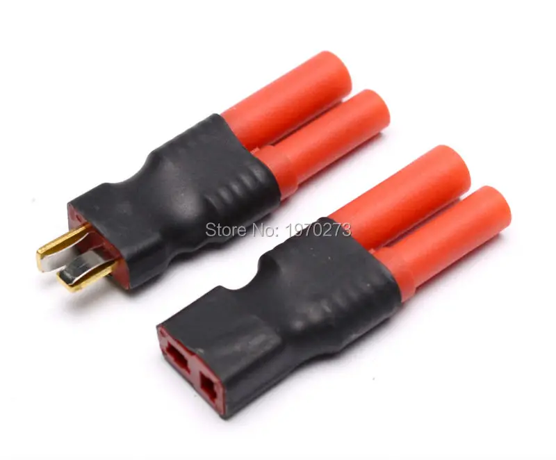 

1PCS No Wire HXT 4MM Bullet to T Plug Male / Female Adapter Lipo Battery Deans Connector