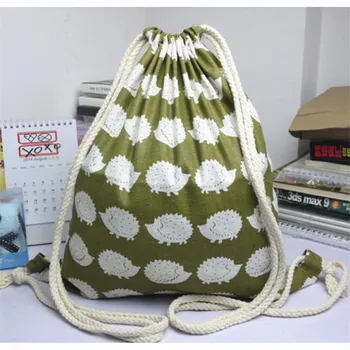 YWA09 Simple Fabric Bag Linen Drawstring Travelling Backpack Student Book Bag Printed Hedgehog
YWA09 Simple Fabric Bag Linen Drawstring Travelling Backpack Student Book Bag Printed Hedgehog