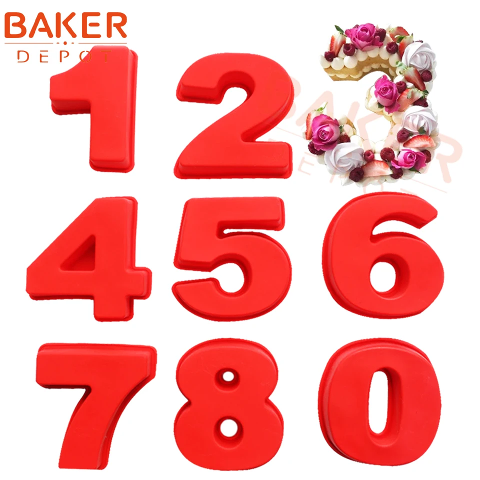 BAKER DEPOT 7 inch 0-9 Silicone Digital Cake Mold Numbers Cake Decoration Tool Bakeware Baking Pastry Mould for Wedding Birthday
BAKER DEPOT 7 inch 0-9 Silicone Digital Cake Mold Numbers Cake Decoration Tool Bakeware Baking Pastry Mould for Wedding Birthday