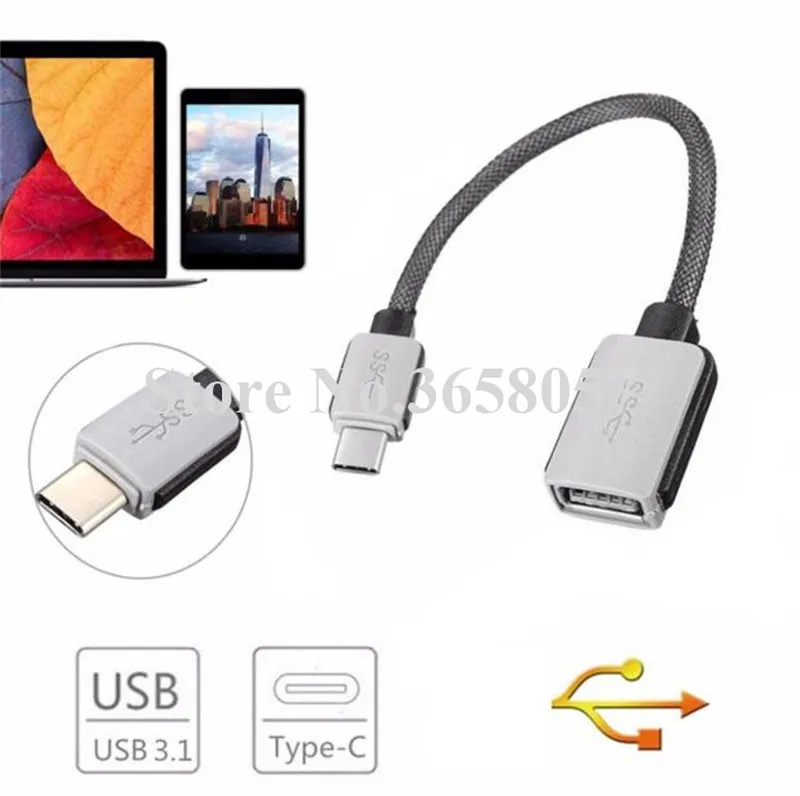 

100 шт., OTG-кабель для передачи данных, USB 3,1 type c (папа)-USB 3,0 (мама)