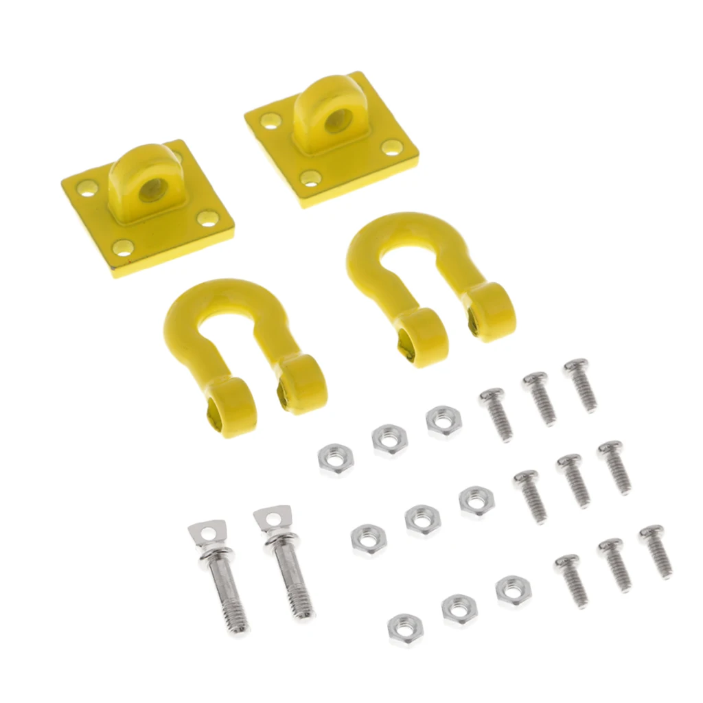 2Pcs Metal RC Car Winch Shackles D-Rings Towing Bolts for 1/10 Traxxas TRX4, Axial SCX10 D90 Rock Crawler Parts