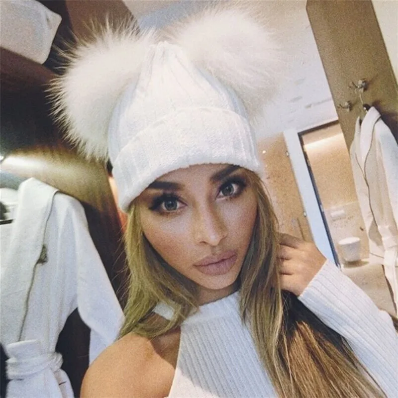 Winter Xmas Solid Color Knit Hat Crochet Wool Fur Pom Pom Women Knit Warm Knitting Hats Fashion Christmas Gift Outdoor Wear Hats
Winter Xmas Solid Color Knit Hat Crochet Wool Fur Pom Pom Women Knit Warm Knitting Hats Fashion Christmas Gift Outdoor Wear Hats