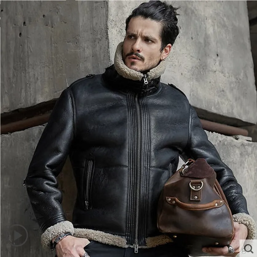 men sheepskin shearling jacket mens genuine leather jackets thick outerwear motorcycle jackets fashion short winter fur coat
men sheepskin shearling jacket mens genuine leather jackets thick outerwear motorcycle jackets fashion short winter fur coat