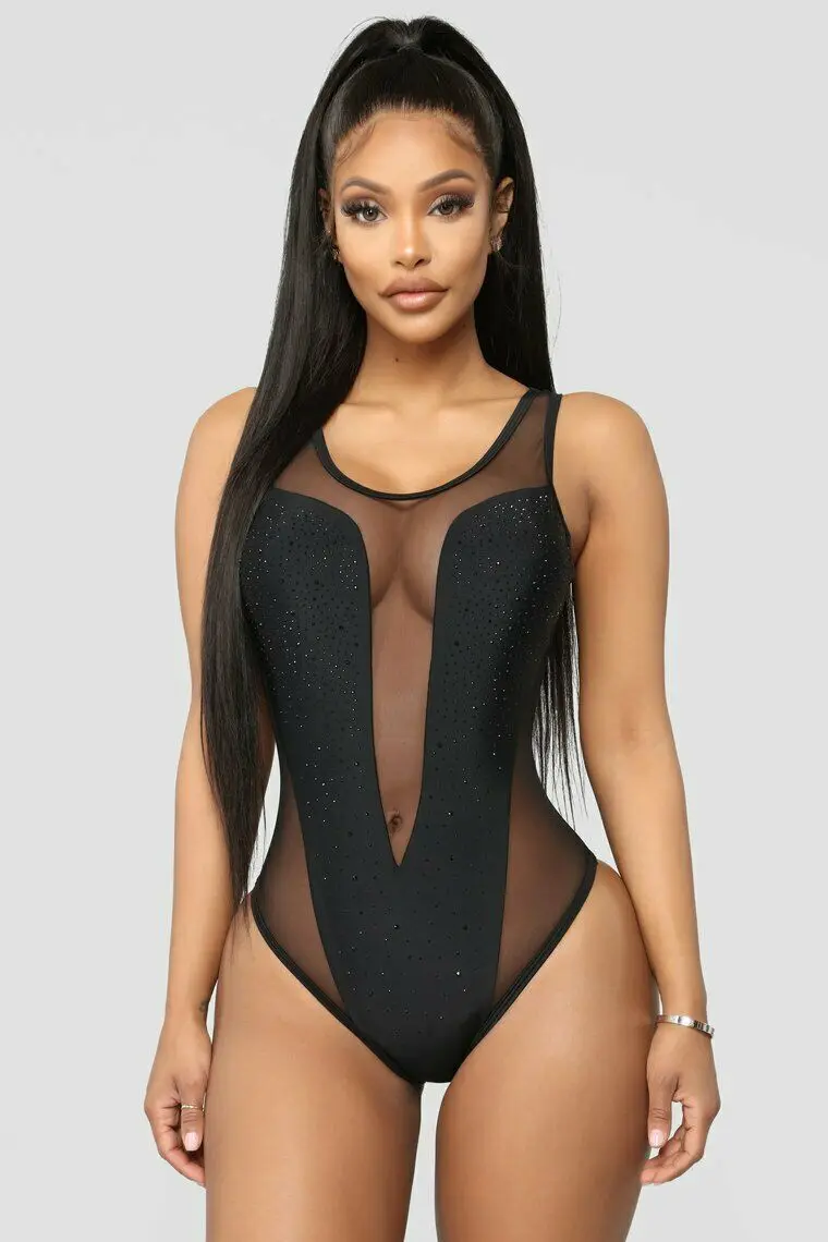 2019 Sexy Women One Piece Swimsuit Open Chest Bodysuit Swimwear Jumpsuit Bikini Mesh Sheer Sequined Summer Bathing Suit Hot New
2019 Sexy Women One Piece Swimsuit Open Chest Bodysuit Swimwear Jumpsuit Bikini Mesh Sheer Sequined Summer Bathing Suit Hot New