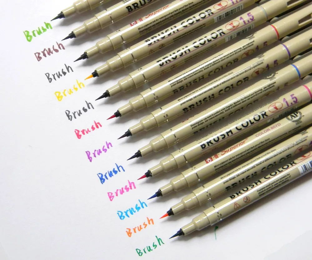 12pc colors 1.5 Sketch Micro brush Calligraphy painting Needle Pen for Cartoon Art Drawing
12pc colors 1.5 Sketch Micro brush Calligraphy painting Needle Pen for Cartoon Art Drawing