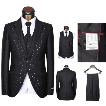 Black Embroidery Wedding Suits For Men 3Pieces(Jacket+Pants+Vest+Tie) Fashion Slim Trajes De Hombre Tuxedo Suit Men Blazer
Black Embroidery Wedding Suits For Men 3Pieces(Jacket+Pants+Vest+Tie) Fashion Slim Trajes De Hombre Tuxedo Suit Men Blazer