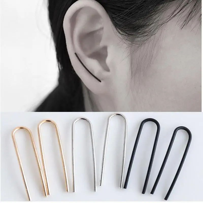 Simple Personality Temperament Minimalist Style Custom U-type European And American Explosion Models Short Unisex Earrings
Simple Personality Temperament Minimalist Style Custom U-type European And American Explosion Models Short Unisex Earrings