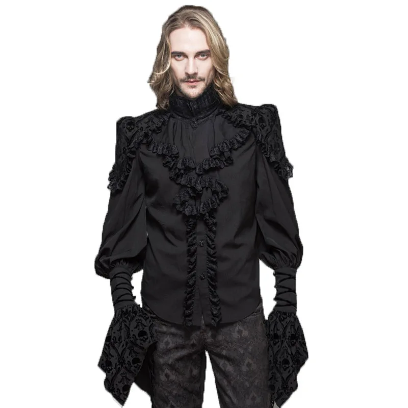 Steampunk Men's Dress Shirt Black Color Long Sleeve Man Shirt Pedal Sleeve Male Shirt Blouses Gothic Luxury Brand Clothes
Steampunk Men's Dress Shirt Black Color Long Sleeve Man Shirt Pedal Sleeve Male Shirt Blouses Gothic Luxury Brand Clothes