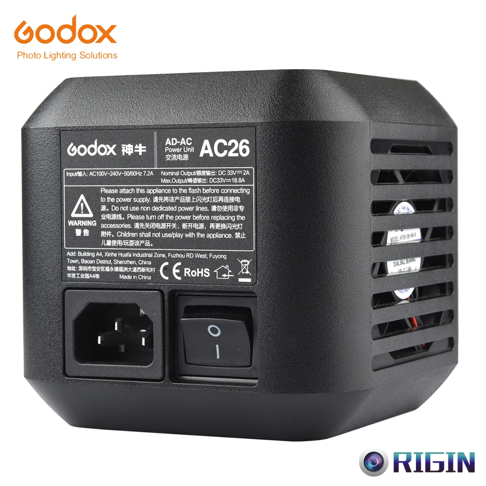 Godox Specially customized AD-AC26 AC Power Unit Source Adapter with 16.4'/5m Cable for Godox AD600Pro/AD600 Pro
Godox Specially customized AD-AC26 AC Power Unit Source Adapter with 16.4'/5m Cable for Godox AD600Pro/AD600 Pro