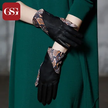 Fashion Women TouchScreen Leather Gloves Patched Snake Embossed Print Lambskin Ladies Winter Warm Mitten Female Black Red Yellow
Fashion Women TouchScreen Leather Gloves Patched Snake Embossed Print Lambskin Ladies Winter Warm Mitten Female Black Red Yellow