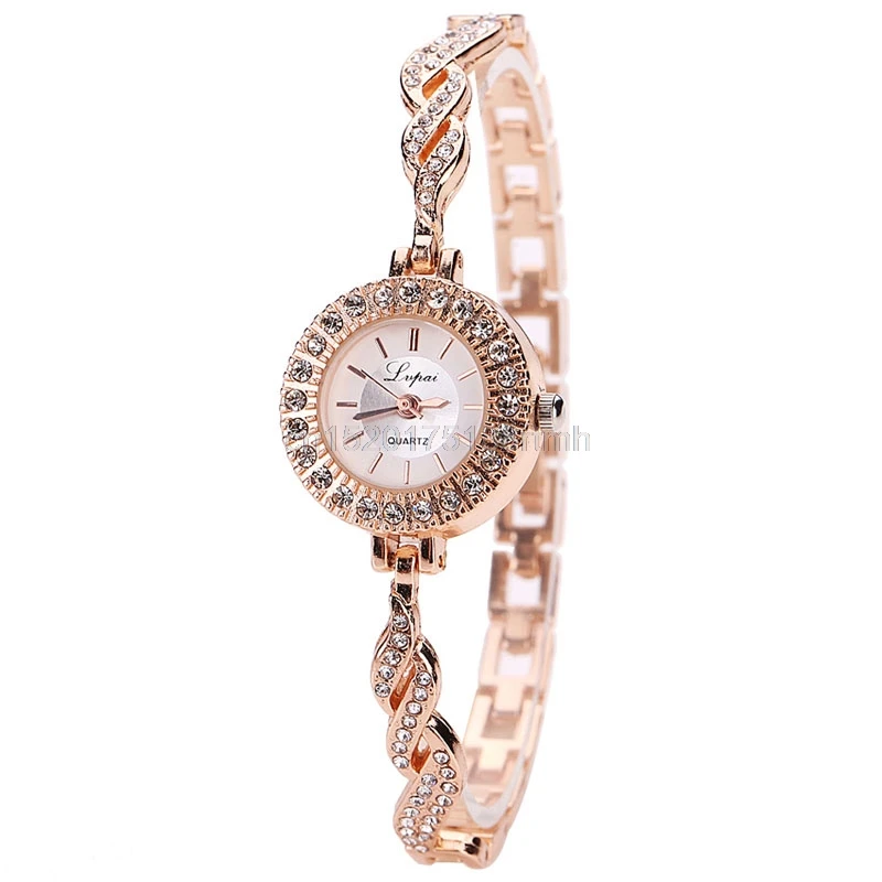 Luxury Women's Stainless Steel Rhinestone Dial Bracelet Quartz Dress Wrist Watch