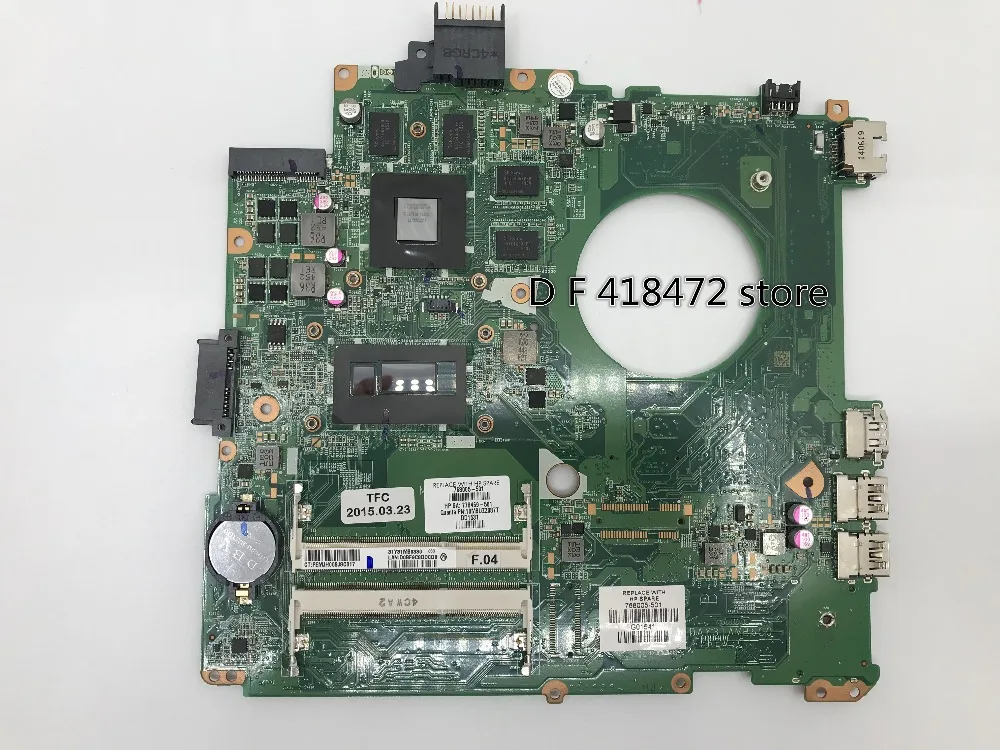 768005-001 For HP 14-U TPN-Q140 Laptop Motherboard 768005-501 DAY31AMB6C0 onboard CPU i7-4510U DDR3L 850M 4GB 100% Tested
768005-001 For HP 14-U TPN-Q140 Laptop Motherboard 768005-501 DAY31AMB6C0 onboard CPU i7-4510U DDR3L 850M 4GB 100% Tested