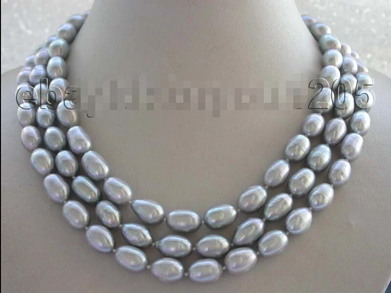 FREE shipping >>3rows Genuine Natural 14mm Gray Rice Pearl Necklace #f1591! 6.07
FREE shipping >>3rows Genuine Natural 14mm Gray Rice Pearl Necklace #f1591! 6.07