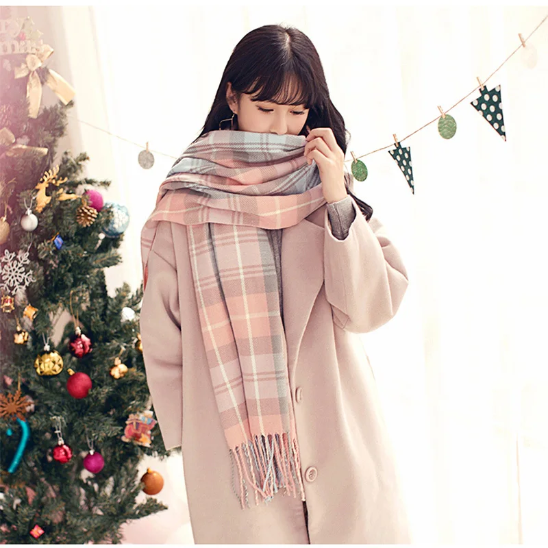 M MISM 2019 Fashion Plaid Tassels Cashmere Warm Winter Scarf Women Cute Wide Lattices Soft Thick Wool Scarfs Long Shawls Blanket
M MISM 2019 Fashion Plaid Tassels Cashmere Warm Winter Scarf Women Cute Wide Lattices Soft Thick Wool Scarfs Long Shawls Blanket