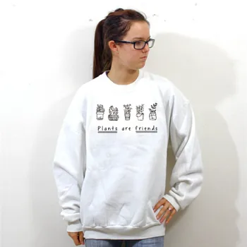 H1123 Funny Pattern Print With Letter Plants Are Friends Hoodies Long Sleeve Autumn Sweatshirt Casual Harajuku Female Hoodie
H1123 Funny Pattern Print With Letter Plants Are Friends Hoodies Long Sleeve Autumn Sweatshirt Casual Harajuku Female Hoodie