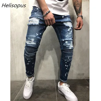 Helisopus 2020 Fashion Men Painted Skinny Ripped Jeans Hip Hop Distressed Pleated Denim Pants
Helisopus 2020 Fashion Men Painted Skinny Ripped Jeans Hip Hop Distressed Pleated Denim Pants