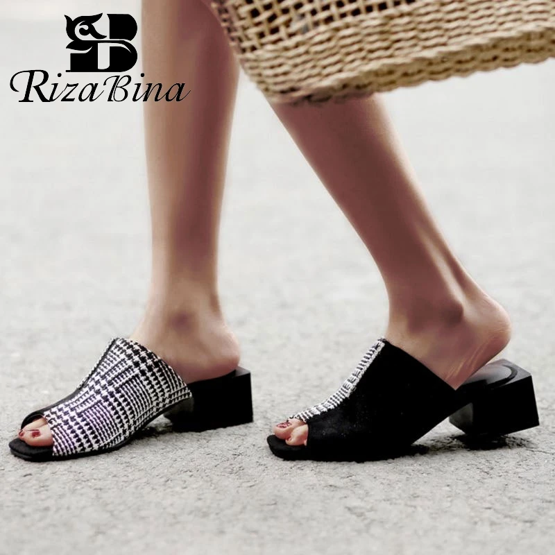 RizaBina Women Sandals Summer Fashion Patchwork Plaid Square Heels Slippers 2019 Casual Open Toe Beach Shoes Women Size 32-48
RizaBina Women Sandals Summer Fashion Patchwork Plaid Square Heels Slippers 2019 Casual Open Toe Beach Shoes Women Size 32-48