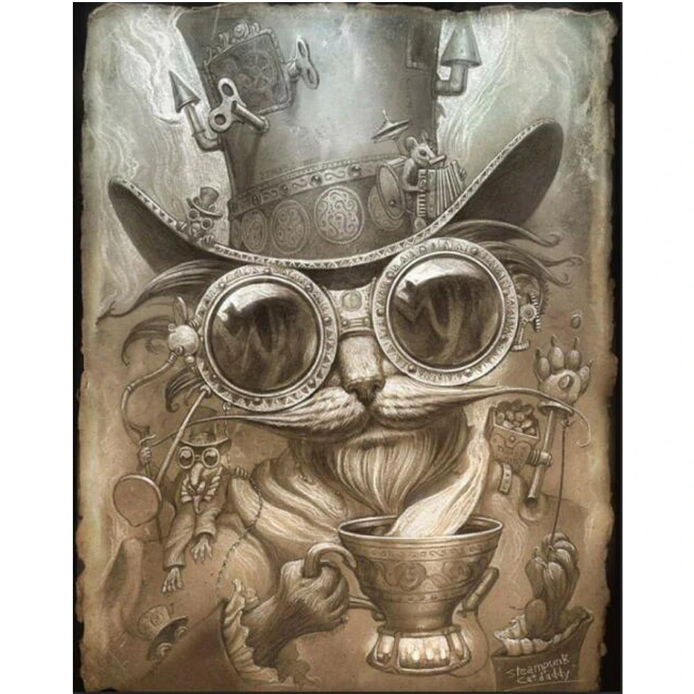Full Needlework square Diamond Painting Cat Steampunk Cross Stitch Kit 5d Diamond Embroidery DIY Diamond Mosaic Crafts giftYU842
Full Needlework square Diamond Painting Cat Steampunk Cross Stitch Kit 5d Diamond Embroidery DIY Diamond Mosaic Crafts giftYU842