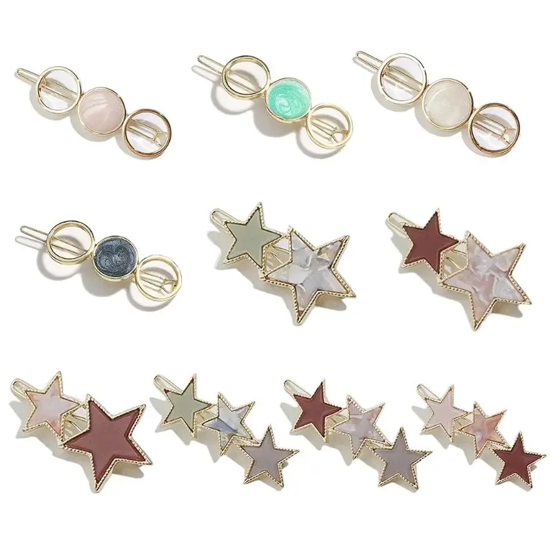 10 Styles Marble Textured Faux Crystal Decor Straight Hair Clips Hollow Out Circle Star Shape Metallic Gold Hairgrips Barrettes
10 Styles Marble Textured Faux Crystal Decor Straight Hair Clips Hollow Out Circle Star Shape Metallic Gold Hairgrips Barrettes