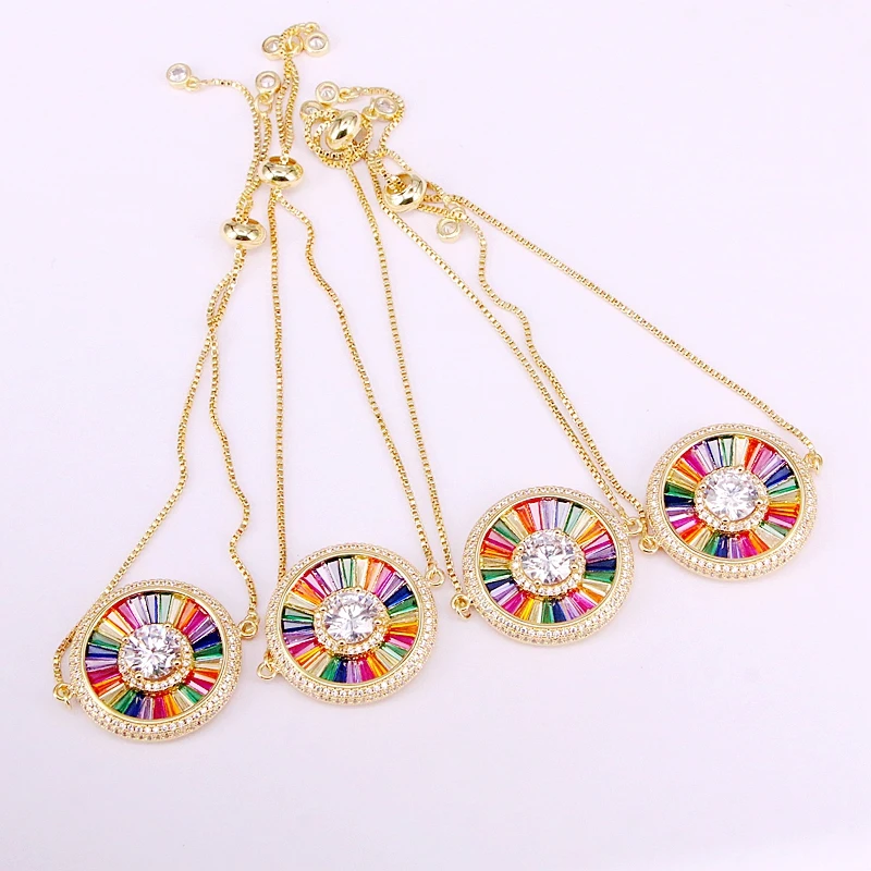 6PCS, Brilliant Rainbow Crystal Charm CZ Micro Pave Bracelets Colorful Zirconia Link Chain Lady Girl Fashion Jewelry Gifts
6PCS, Brilliant Rainbow Crystal Charm CZ Micro Pave Bracelets Colorful Zirconia Link Chain Lady Girl Fashion Jewelry Gifts