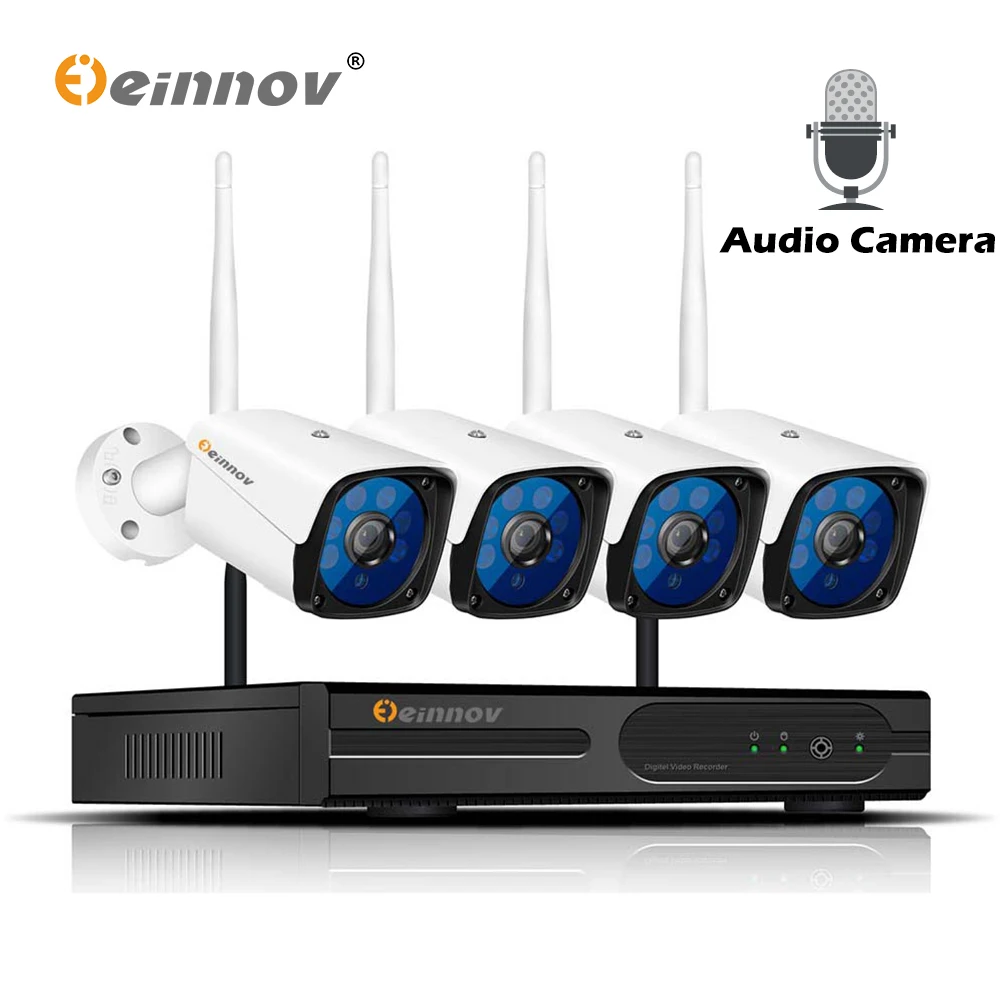 Einnov 4CH Video Surveillance 2MP 1080P Kit IP Camera CCTV NVR Wifi Home Wireless Security Camera Outdoor Audio System Outdoor
Einnov 4CH Video Surveillance 2MP 1080P Kit IP Camera CCTV NVR Wifi Home Wireless Security Camera Outdoor Audio System Outdoor