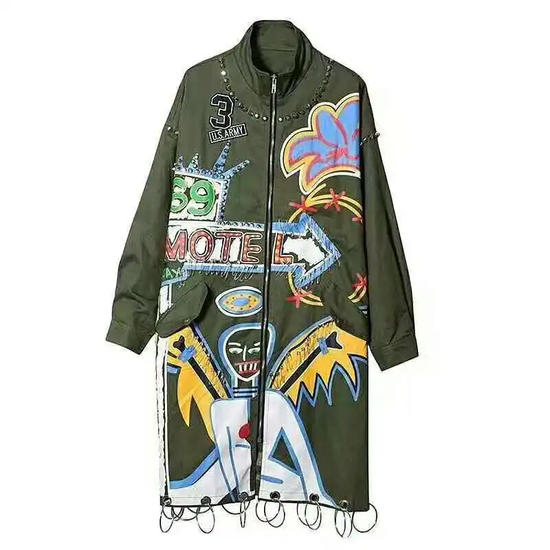 2018 autumn new Korean students Harajuku bf loose personality graffiti windbreaker female long section casual jacket tide
2018 autumn new Korean students Harajuku bf loose personality graffiti windbreaker female long section casual jacket tide