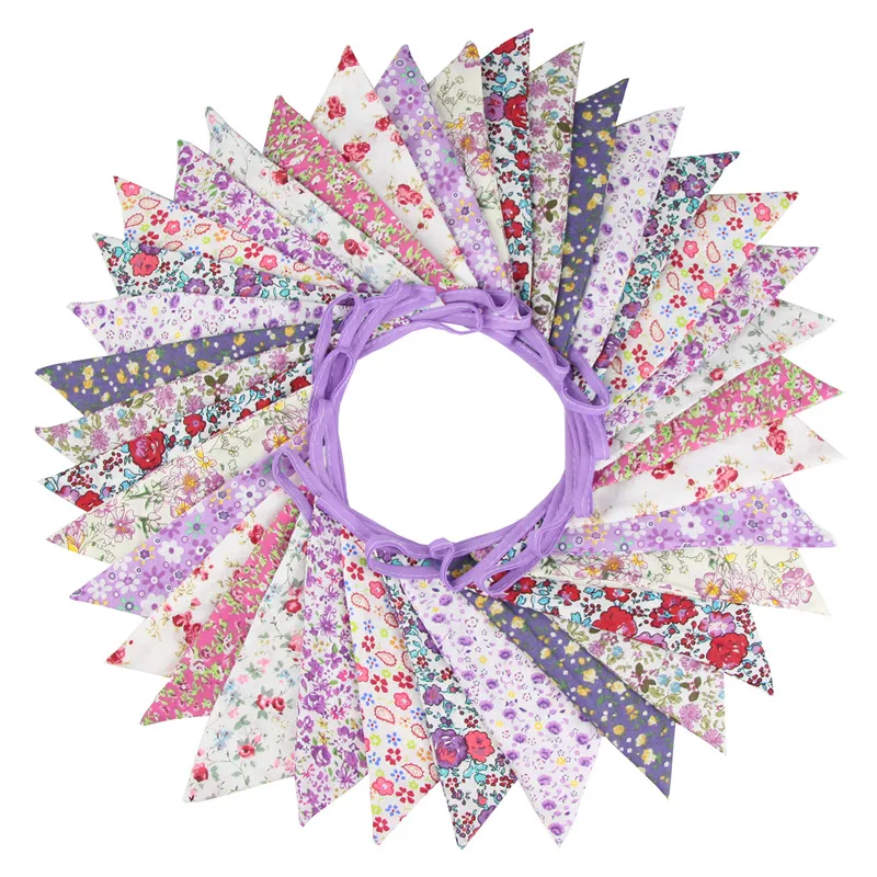 36 Flags 10m Purple Flowers Designs Cotton Fabric Bunting Pennant Flags Banner Garland Wedding Party Outdoor DIY Home Decoration
36 Flags 10m Purple Flowers Designs Cotton Fabric Bunting Pennant Flags Banner Garland Wedding Party Outdoor DIY Home Decoration