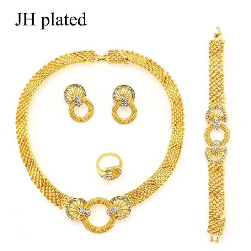 JHplated African Ethiopian Gold Color Jewelry sets Necklace/Earrings/Ring/Bracelet Wedding Circular design for Women gift
JHplated African Ethiopian Gold Color Jewelry sets Necklace/Earrings/Ring/Bracelet Wedding Circular design for Women gift