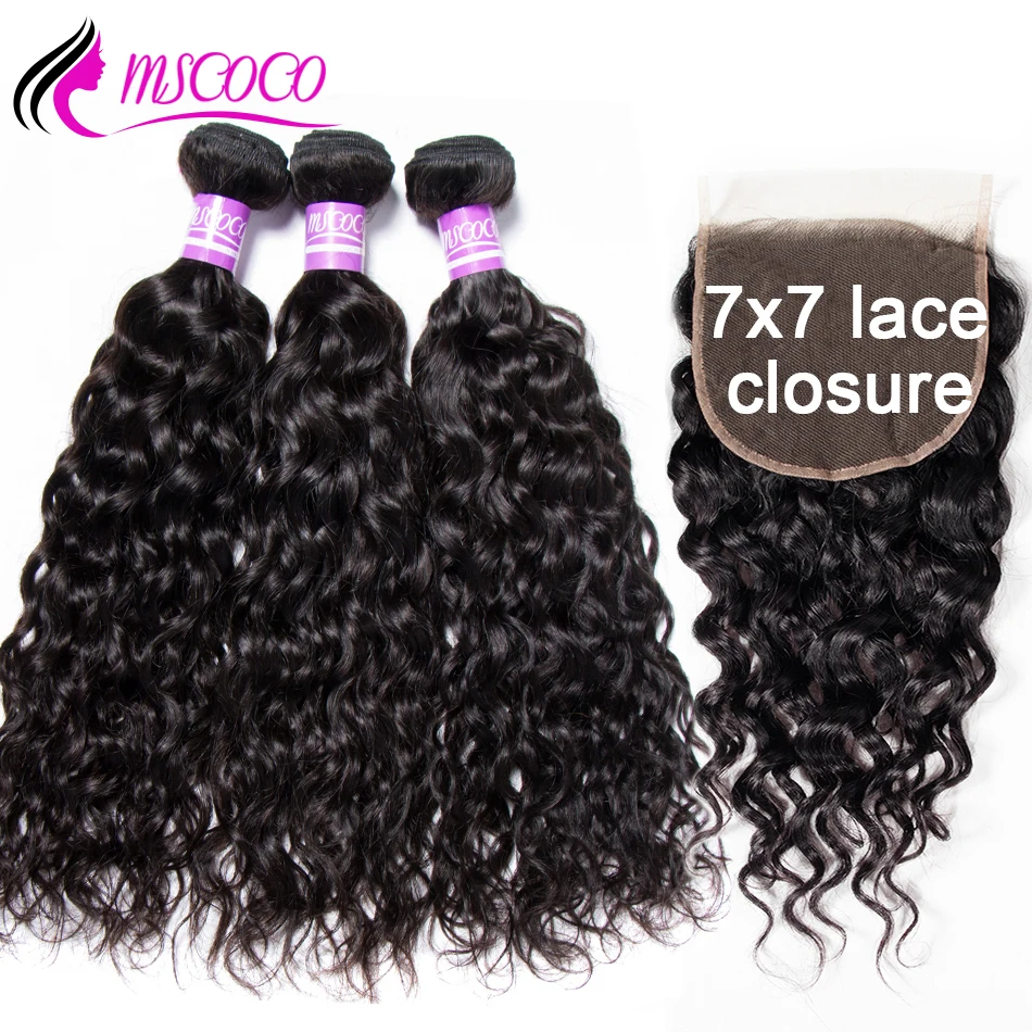 Mscoco Water Wave Bundles With Closure Human Hair 3 Bundles With 7x7 Lace Closure Remy Brazilian Hair Weave Bundles With Closure
Mscoco Water Wave Bundles With Closure Human Hair 3 Bundles With 7x7 Lace Closure Remy Brazilian Hair Weave Bundles With Closure