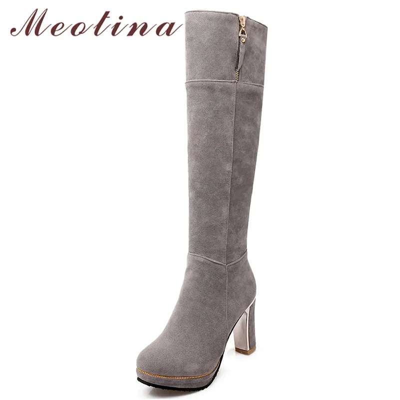 Meotina Winter Knee High Boots Women Boots Zipper Platform Thick Heel Long Boots Super High Heel Shoes Ladies Autumn Big Size 43
Meotina Winter Knee High Boots Women Boots Zipper Platform Thick Heel Long Boots Super High Heel Shoes Ladies Autumn Big Size 43
