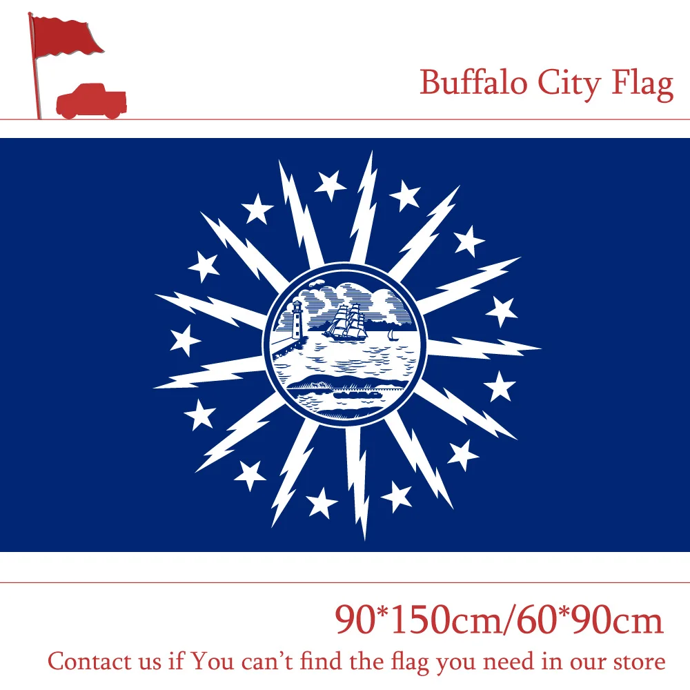 Buffalo City Flag Of New York State 90*150cm 60*90cm Flag 3x5ft Custom Polyester For Event Office Decoration.
Buffalo City Flag Of New York State 90*150cm 60*90cm Flag 3x5ft Custom Polyester For Event Office Decoration.