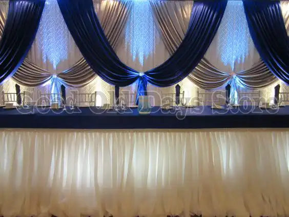 10ft X 20ft Royal Blue Silver With White Wedding Backdrop Wedding