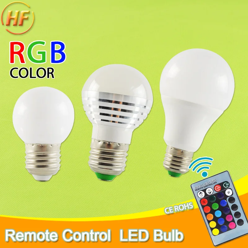 RGB LED Bulb Lamp E27 E14 3W 5W 10W Color Magic Spot Light 24key Remote Control Dimmable LED Night Light AC 110V 220V Holiday
RGB LED Bulb Lamp E27 E14 3W 5W 10W Color Magic Spot Light 24key Remote Control Dimmable LED Night Light AC 110V 220V Holiday