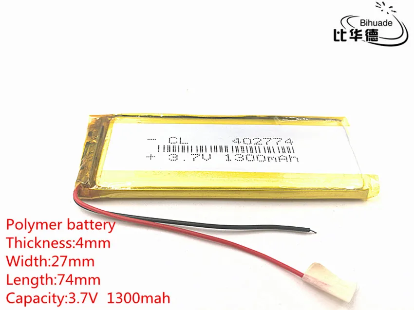 10 шт./лот 3,7 V 1300mAh 402774 литий-полимерный литий-ионный аккумулятор для Mp3 MP4 MP5 GPS
10 шт./лот 3,7 V 1300mAh 402774 литий-полимерный литий-ионный аккумулятор для Mp3 MP4 MP5 GPS