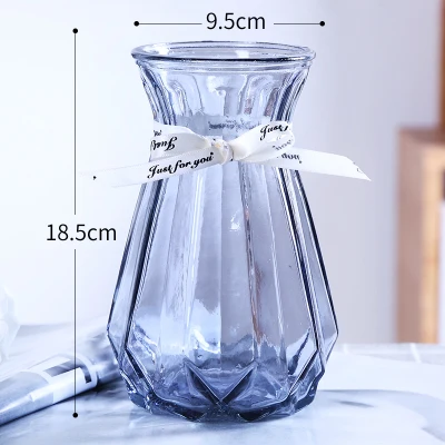 European glass vase hydroponic transparent living room colored glass vase hotel pattern flower arrangement decoration
European glass vase hydroponic transparent living room colored glass vase hotel pattern flower arrangement decoration