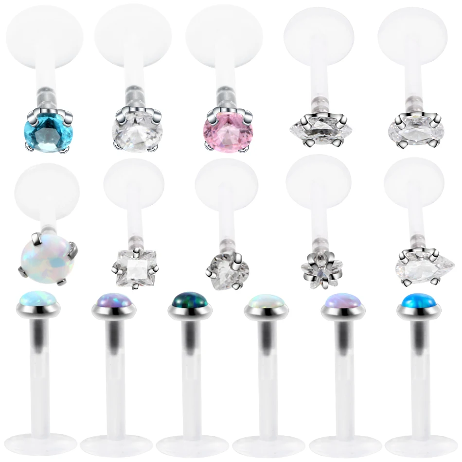 1PC CZ Steel&PTFE Crystal Gem Labret Stud Lip Monore Rings Piercing Opal Ear Cartilage Tragus Orelha Helix Piercings Jewelry 16G
1PC CZ Steel&PTFE Crystal Gem Labret Stud Lip Monore Rings Piercing Opal Ear Cartilage Tragus Orelha Helix Piercings Jewelry 16G