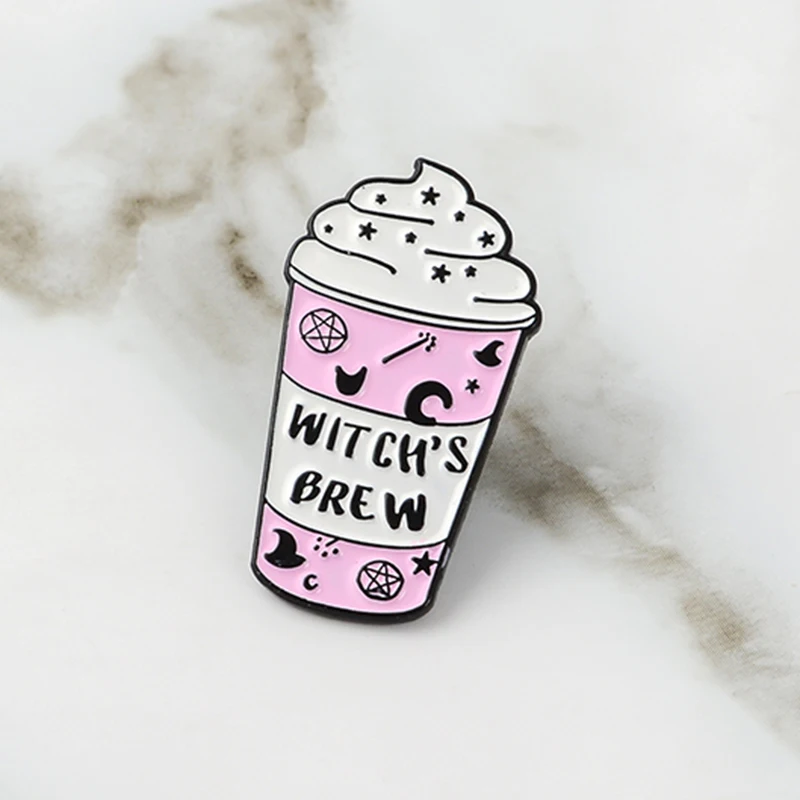 Mini Cartoon Icecream Float Coffee Mug Witch's Brew Wand Hat Pentagram Moon Brooches Witch Lapel pins Wicca Witchcraft jewelry
Mini Cartoon Icecream Float Coffee Mug Witch's Brew Wand Hat Pentagram Moon Brooches Witch Lapel pins Wicca Witchcraft jewelry