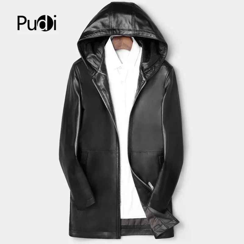 Pudi MT911 2019 New fashion men jacket Medium long hooded genuine sheepskin leather mens jacket and coats outwear
Pudi MT911 2019 New fashion men jacket Medium long hooded genuine sheepskin leather mens jacket and coats outwear