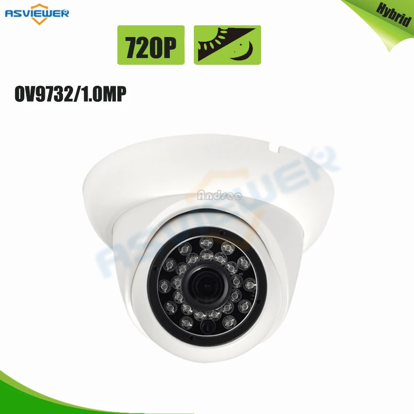 Hybird Камера Поддержка/AHD/TVI/CVI/CVBS выход 720 P/1.0mp 4 в 1 Режим ov9732 CMOS Купольных