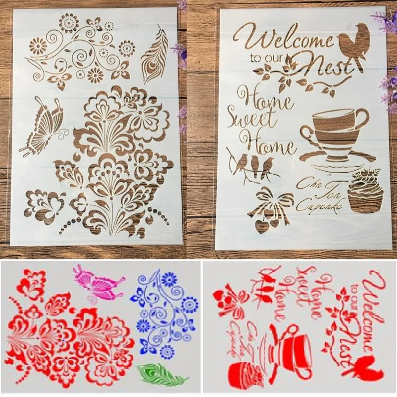 2Pcs/Lot A4 Butterfly Bird Nest Cup DIY Craft Layering Stencils Painting Scrapbooking Stamping Embossing Album Paper Template
2Pcs/Lot A4 Butterfly Bird Nest Cup DIY Craft Layering Stencils Painting Scrapbooking Stamping Embossing Album Paper Template