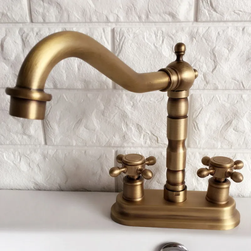 Antique Brass 4" Centerset Kitchen Bathroom Vessel Sink Two Holes Basin Swivel Faucet Dual Cross Handles Water Tap aan066
Antique Brass 4" Centerset Kitchen Bathroom Vessel Sink Two Holes Basin Swivel Faucet Dual Cross Handles Water Tap aan066