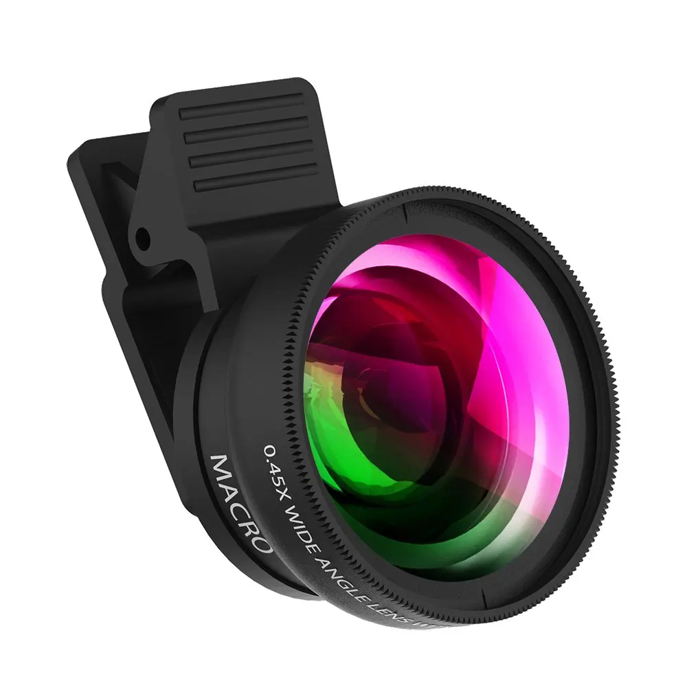 Cell Phone Camera Lens 2 in 1 Clip-on Lens Kit 0.45X Super Wide Angle & 12.5X Macro Phone Camera Lens for iPhone 8 7 6s 6 Plus 5
Cell Phone Camera Lens 2 in 1 Clip-on Lens Kit 0.45X Super Wide Angle & 12.5X Macro Phone Camera Lens for iPhone 8 7 6s 6 Plus 5